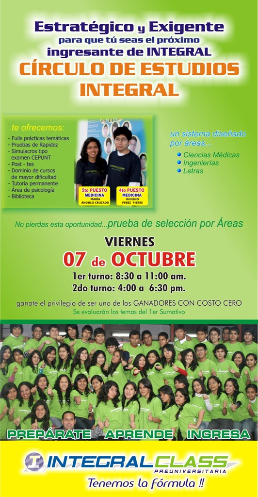 CIRCULO DE ESTUDIOS INTEGRAL 2011