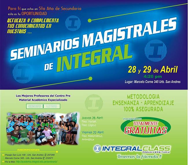 Seminarios Magistrales de Integral