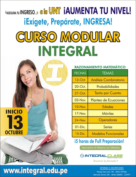 CURSO MODULAR DE INTEGRAL - RAZONAMIENTO MATEMÁTICO 