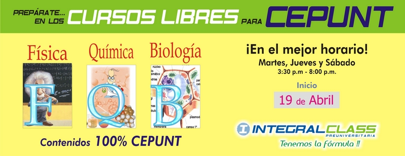 CURSOS LIBRES PARA CEPUNT CIENCIAS