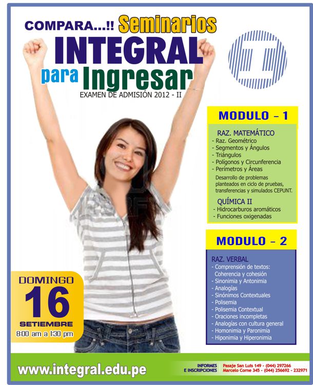 SEMINARIOS INTEGRAL PARA INGRESAR