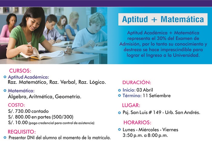 CICLO APTITUD ACADÉMICA Y MATEMÁTICA